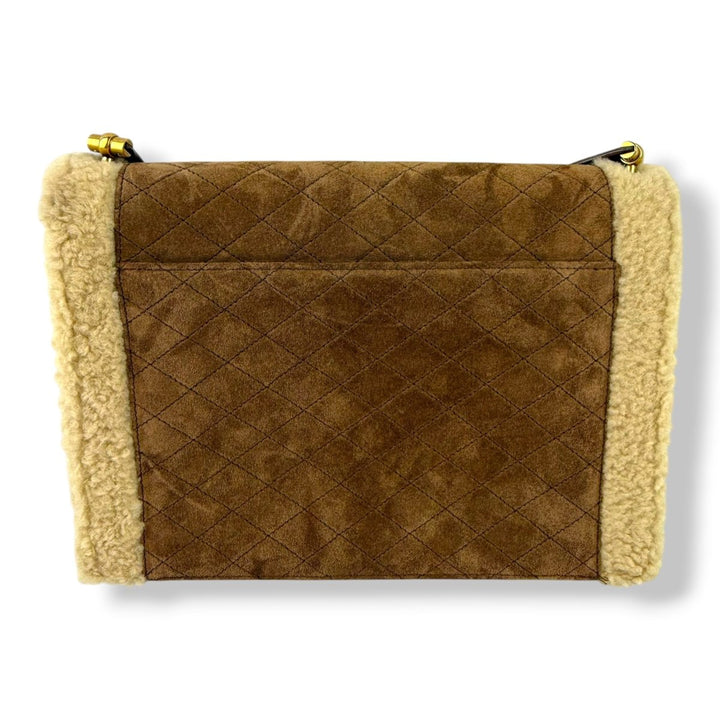 YSL Saint Laurent Gaby Brown Suede Shoulder Bag - Lux Central